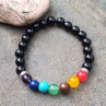 Čakrový meditační náramek onyx a 7 minerálů, Nár.11