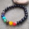 Čakrový meditační náramek onyx a 7 minerálů, Nár.11