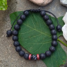 Láva a obsidián shamballa macramé náramek