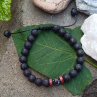 Láva a obsidián shamballa macramé náramek