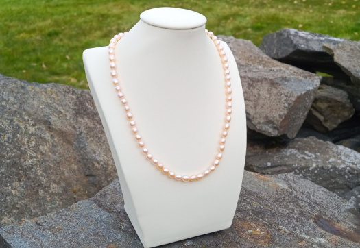 Říční růžové perličky v top kvalitě něžný elegantní náhrdelník