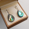 Abalone paua shell perleť elegantní náušnice na chirurgické oceli