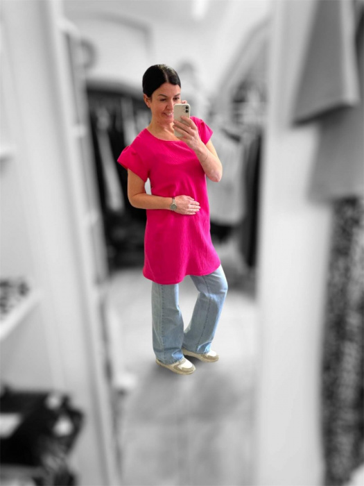 Dámská šatovka mušelin pink S/M