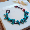 Náramek z tyrkysu s dřevěnými korálky