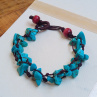 Náramek z tyrkysu s dřevěnými korálky