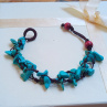 Náramek z tyrkysu s dřevěnými korálky