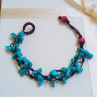 Náramek z tyrkysu s dřevěnými korálky