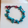 Náramek z tyrkysu s dřevěnými korálky