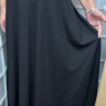 Dlouhá půlkolová sukně - elegantní černá (umělé hedvábí)