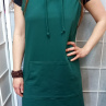 Dámská šato-tunika bez rukávů - barva láhvově zelená (teplákovina)