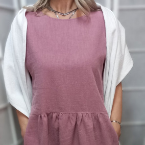 Šátek z přírodního lnu - barva bílá