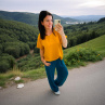Dámská halenka kreš hořčice S/M,L/XL