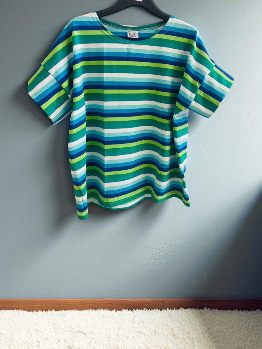Dámské triko modrozelené pruhy