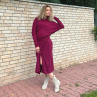 Překládaná midi sukně Burgundy