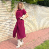 Šaty se zavinovací sukní dlouhé Burgundy