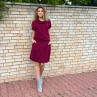 Šaty se zavinovací sukní krátké Burgundy