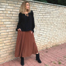 Volná sukně skořicová midi