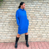 Rolákové šaty modré s rukávem