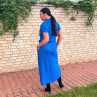 Šaty se zavinovací sukní dlouhé modré