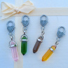 Klíčenka, přívěsek na batoh, kabelku, klíče, zelený křišťál