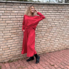 Kalhotová sukně maxi tmavě červená