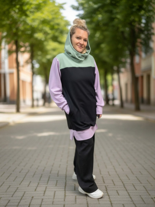 Dámské mikinošaty - UNI - černé