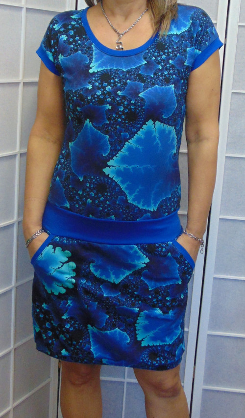 Šaty modré krystaly XS - XXXL