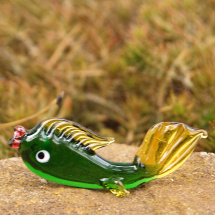 Skleněná ryba zelená