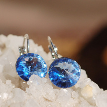 Klapky se Swarovski světle safírovými krystaly