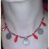 "Red Spikes náhrdelník s mincemi