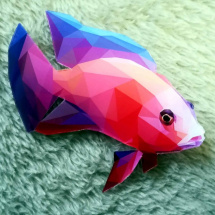 Pestrobarevná rybka - originální, autorská brož