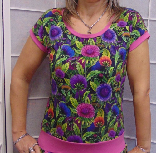Tričko květy XS - XXXL