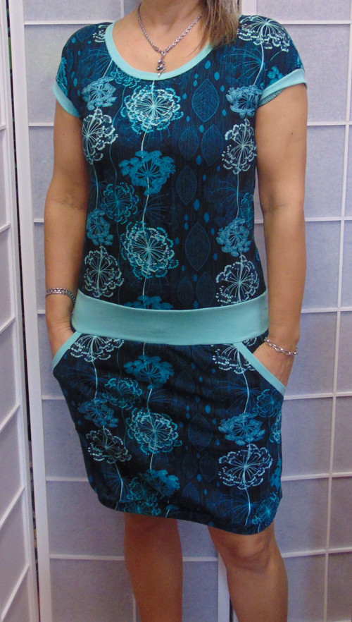 Šaty divoký kmín s mentolovou XS - XXXL