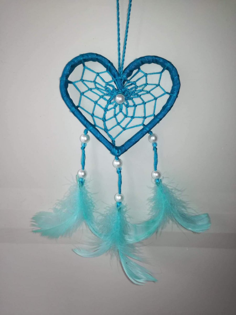 Lapač snů srdíčko tyrkysové