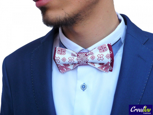 Pánský motýlek folkový - bílobordový