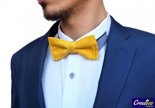 Pánský motýlek Classic Style - žlutý