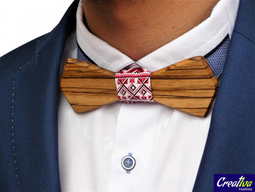 Svatební Dřevěný Motýlek Hranatý - zebrano