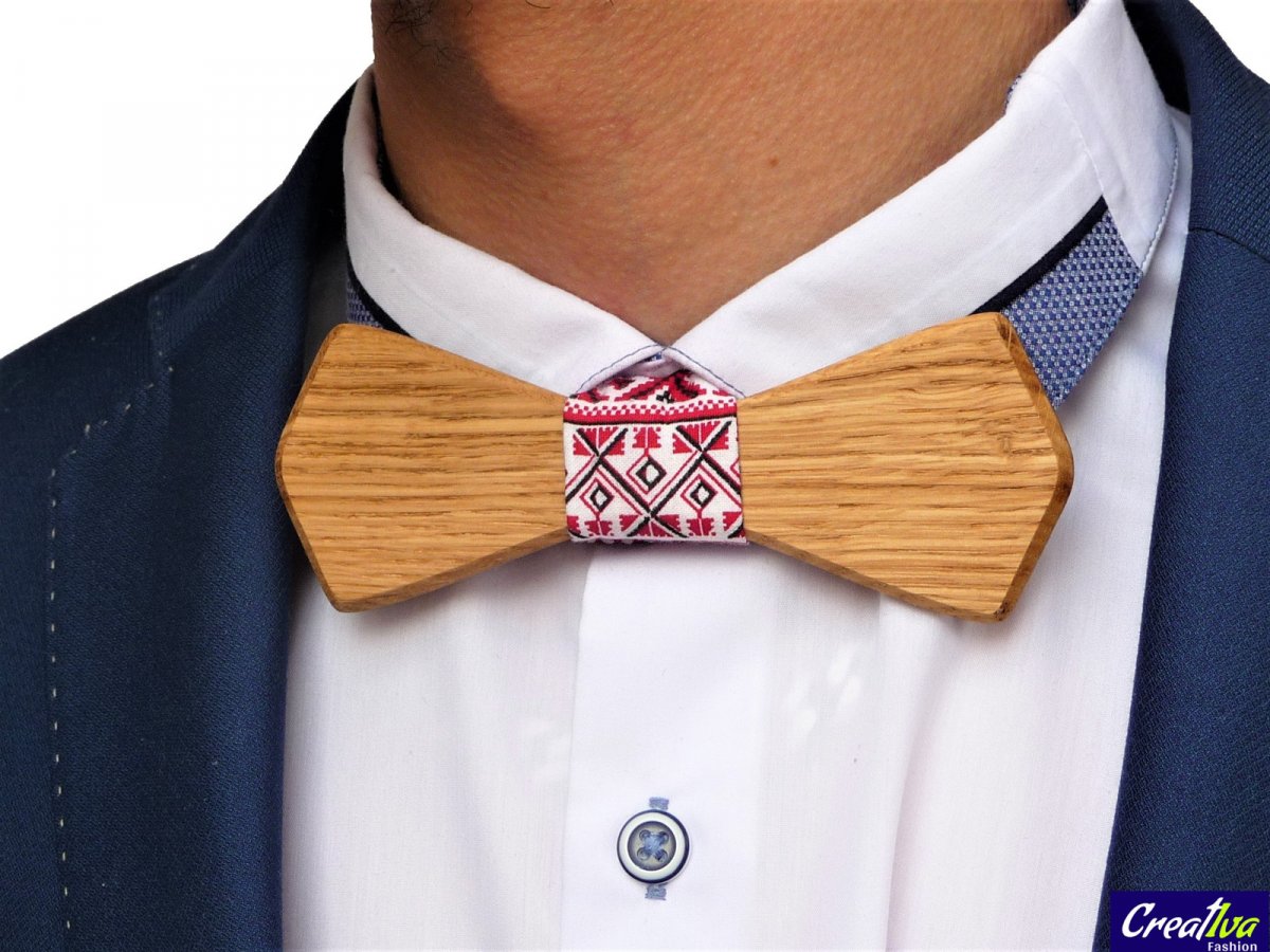 Svatební Dřevěný Motýlek Hranatý - dub