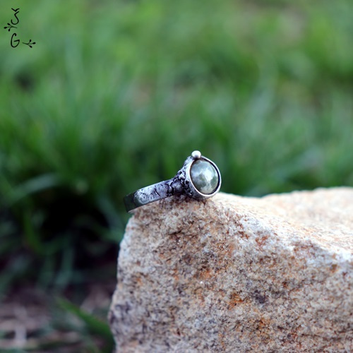 Prsten - mechový achát