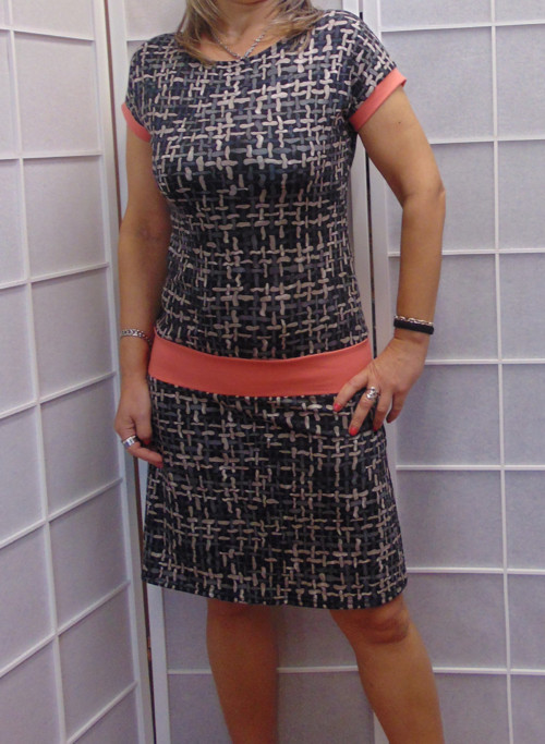 Šaty vzor mřížky S - XXXL