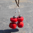 Náušnice z fosilního červeného korálu