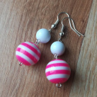 Růžové pruhy - Náušnice