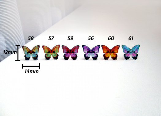 Motýlci č. 59 - originální náušnice, puzety
