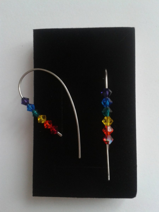 Čakrové náušnice 4 - Swarovski - hypoalergenní
