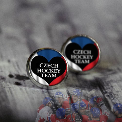 Náušnice CZECH HOCKEY TEAM - nerez ocel