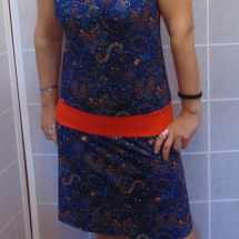 Šaty modré s oranžovou S - XXXL
