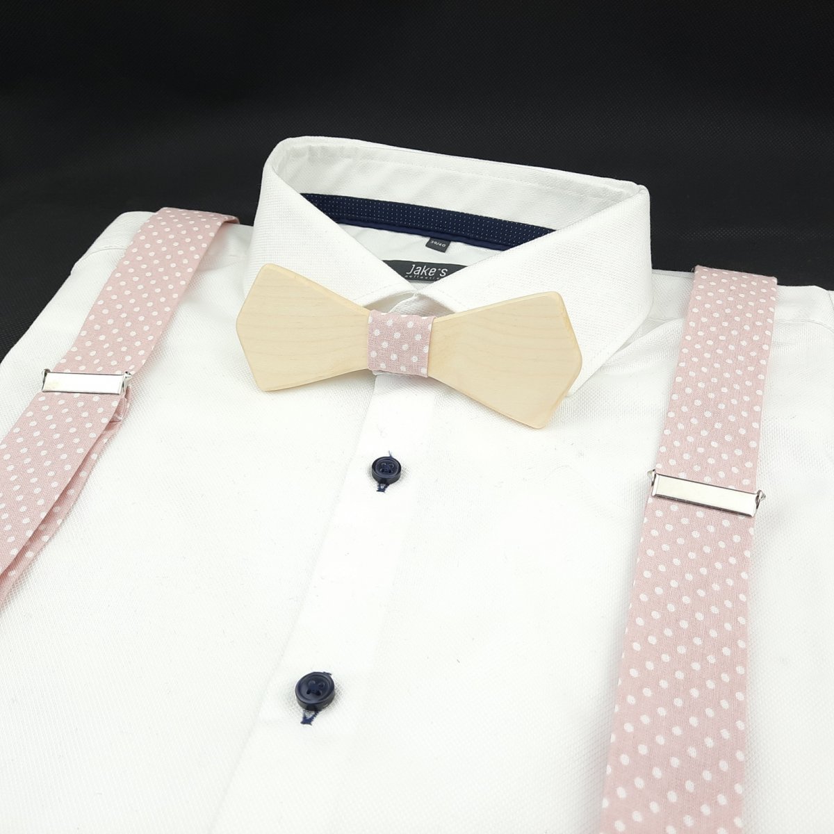 Set Dřevěný Motýlek a Šle - starorůžový