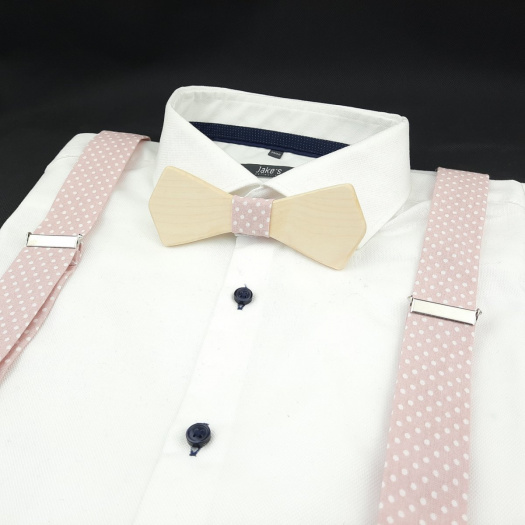 Set Dřevěný Motýlek a Šle - starorůžový