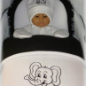 Černobílé fleece peřinky - plymo do kočárku Slon+ čepička, rukavičky bačkůrky
