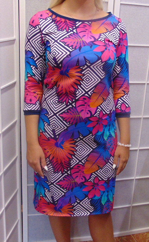 Šaty barevné listy, velikost L -40%